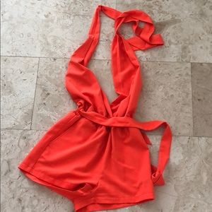 Beautiful low cut tie romper